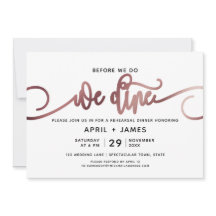 Rose Gold bevor wir essen Probe Dinner