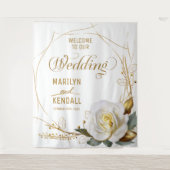 Rose Gold Bio blumengeschichtliche Hintergrund Wandteppich (Vorderseite)