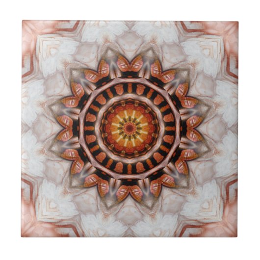 Rose Gold Bird Feather Geometric Muster Tile Fliese (Vorderseite)