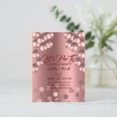 Rose Gold Birthday Invitation Template: Let's Part Postkarte (Stehend Vorderseite)