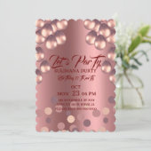 Rose Gold Birthday Invitation Template: Let's Part Save The Date (Stehend Vorderseite)