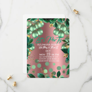 Rose Gold Birthday Invitation Template: Let's Part Save The Date