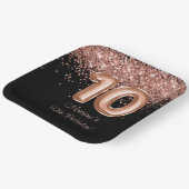 Rose Gold Black 10. Geburtstagsparty Pappteller (Gewinkelt)