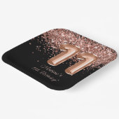 Rose Gold Black 11. Geburtstagsparty Pappteller (Gewinkelt)