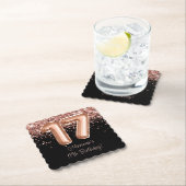 Rose Gold Black 17. Geburtstagsparty Untersetzer (Vor Ort)