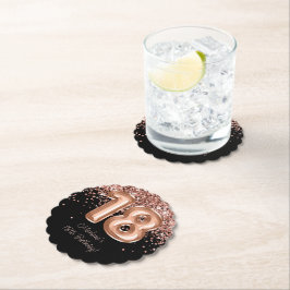 Rose Gold Black 18. Geburtstagsparty Untersetzer