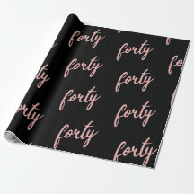 Rose Gold Black 40 Geburtstagsparty Glitzer "40"