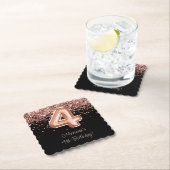 Rose Gold Black 4. Geburtstag Party Untersetzer (Vor Ort)