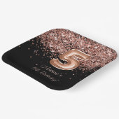 Rose Gold Black 5. Geburtstagsparty Pappteller (Gewinkelt)