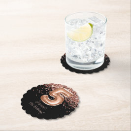 Rose Gold Black 5. Geburtstagsparty Untersetzer