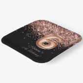 Rose Gold Black 6. Geburtstagsparty Pappteller (Gewinkelt)
