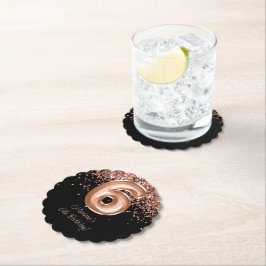 Rose Gold Black 6. Geburtstagsparty Untersetzer