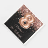 Rose Gold Black 8. Geburtstagsparty Serviette (Ecke)