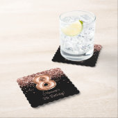 Rose Gold Black 8. Geburtstagsparty Untersetzer (Vor Ort)