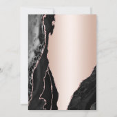 Rose Gold Black Agate 90. Geburtstag Einladung (Rückseite)