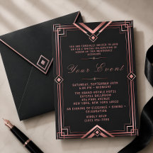Rose Gold & Black Art Deco Galafeier 
