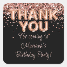 Rose Gold Black Birthday Party Favoriten