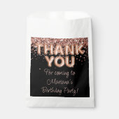 Rose Gold Black Birthday Party Geschenktütchen (Vorderseite)