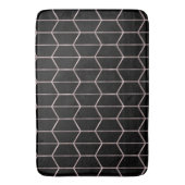 Rose Gold & Black Chic Hexagon Geometric Glam Badematte (Vorderseite Vertikal)