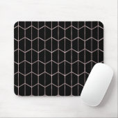 Rose Gold & Black Chic Hexagon Geometric Glam Mousepad (Mit Mouse)