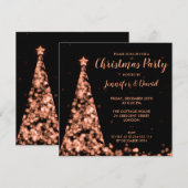 Rose Gold & Black Christmas Party Einladung (Vorne/Hinten)