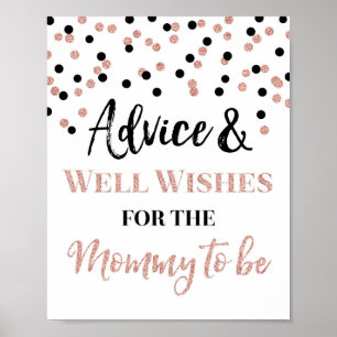 Rose Gold Black Confetti Beratung für Mama zu unte Poster