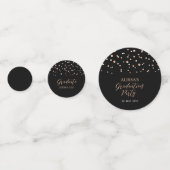 Rose Gold & Black Confetti Graduation Party Dekora Konfetti (Vorderseiten)