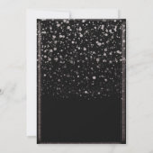 Rose Gold & Black Confetti Spritzer Sweet 16 Party Einladung (Rückseite)