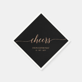 Rose Gold Black Elegant Stilvolle Letterjubeln Serviette