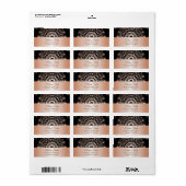 Rose Gold Black Floral Mandala Adressaufkleber (Vorne)
