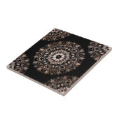 Rose Gold Black Floral Mandala Fliese (Seite)