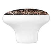 Rose Gold Black Floral Mandala Keramikknauf (Seitenansicht)