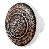 Rose Gold Black Floral Mandala Keramikknauf (Rechts)