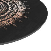 Rose Gold Black Floral Mandala Schneidebrett (Ecke)