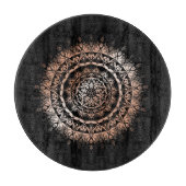 Rose Gold Black Floral Mandala Schneidebrett (Vorderseite)