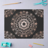 Rose Gold Black Floral Mandala Seidenpapier (Basteln)