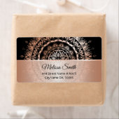Rose Gold Black Floral Moderne Mandala (Insitu)