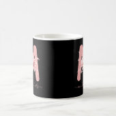 Rose Gold Black Floral Wind Monogramm Kaffeetasse (Mittel)