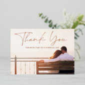 Rose Gold Black Foto Hochzeit Vielen Dank Rose Folieneinladung (Stehend vorne)