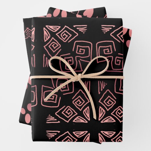 Rose Gold Black Geschenkpapier Set (Beispiel)