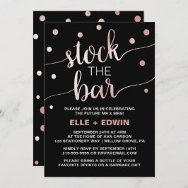Rose Gold & Black Glam Confetti Bar Einladung