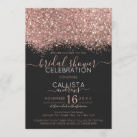 Rose Gold Black Glitzer Confetti Brautparty