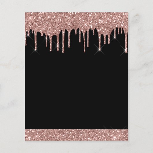 Rose Gold Black Glitzer Geburtstag (Rückseite)