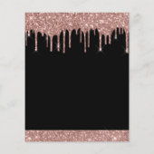 Rose Gold Black Glitzer Geburtstag Flyer (Hinten)