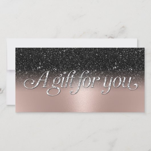 Rose Gold Black Glitzer Salon Wellness-Center Gesc (Vorderseite)