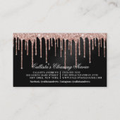 Rose Gold Black Glitzer Tropfen Reinigungsservice Visitenkarte (Rückseite)