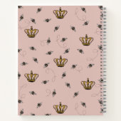 Rose Gold, Black & Gold Queen Bee, Crown & Scroll Notizblock (Rückseite)