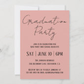 Rose Gold & Black Grad Party Photo Invitation Einladung (Rückseite)