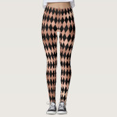 Rose Gold & Black Harlequin Leggings (Vorderseite)