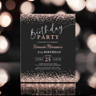 Rose Gold Black jedes Alter 21. Geburtstag